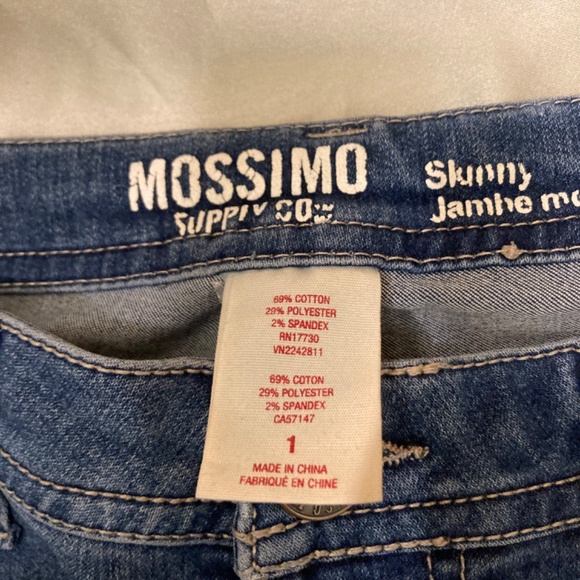 Mossimo Supply Co. Skinny Jambe Moulante Low Rise Blue Jeans Juniors Size 1 VGUC - Picture 4 of 15